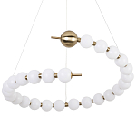 Люстра в виде спирали с сферическими акриловыми плафонами Pearls Suspension Brass Spiral Chandelier варинант исполнения - 1 | Loft Concept в Санкт-петербурге