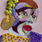 Картина с вышивкой Портрет wall panel People with the yellow ear 4 варинант исполнения - 1 | Loft Concept в Санкт-петербурге