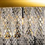 Люстра двухъярусная с золотого цвета и прозрачными подвесками Pettico варинант исполнения - 8 | Loft Concept в Санкт-петербурге