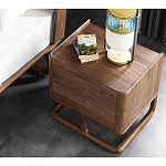 Прикроватный деревянный столик с 2-мя ящиками Moon Walnut Furniture варинант исполнения - 3 | Loft Concept в Санкт-петербурге