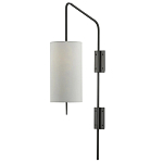 Бра чёрное с тканевым абажуром в форме цилиндра Rough Beauty варинант исполнения - 3 | Loft Concept в Санкт-петербурге