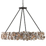 Люстра круглая с абажуром из устричных раковин Sea Ravens варинант исполнения - 3 | Loft Concept в Санкт-петербурге