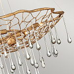 Люстра подвесная золотого цвета с металлическим сетчатым основанием и стеклянными каплевидными подвесками Hinkley варинант исполнения - 4 | Loft Concept в Санкт-петербурге