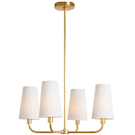 Люстра золотая с белыми тканевыми абажурами Coolness варинант исполнения - 2 | Loft Concept в Санкт-петербурге