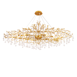 Люстра круглая подвесная с декором в виде ветвей и прозрачных подвесок из стекла в форме капель Droplet Chandelier варинант исполнения - 1 | Loft Concept в Санкт-петербурге