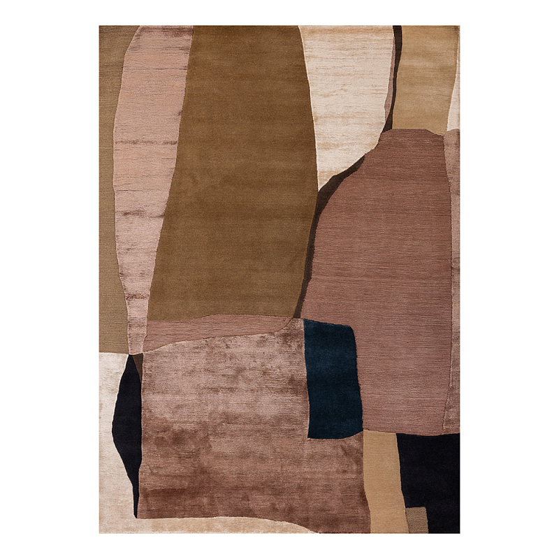 Ковер шелк Manhattan Wool Silk Carpet IV Розовый Оливковый Бежевый в Санкт-петербурге | Loft Concept 