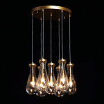 Люстра с 7-ю прозрачными плафонами из стекла в форме капли Lucid Rain  варинант исполнения - 3 | Loft Concept в Санкт-петербурге