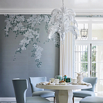 Обои ручная роспись Jasmine Standard colourway on Wood Ash slub silk варинант исполнения - 1 | Loft Concept в Санкт-петербурге