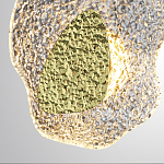 Бра с рельефным волнообразным стеклянным плафоном и вставкой из мрамора Liquid Stone варинант исполнения - 5 | Loft Concept в Санкт-петербурге