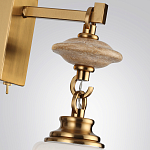 Бра со стеклянным плафоном конусообразной формы и декоративной вставкой из джута Tectona  варинант исполнения - 6 | Loft Concept в Санкт-петербурге