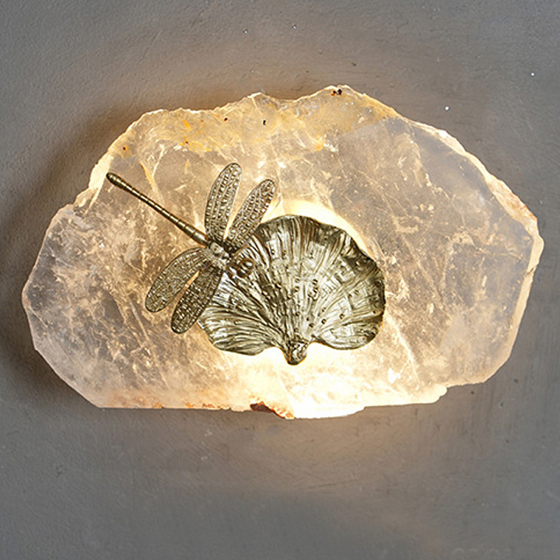 Бра Декоративный лист с стрекозой Glacial Fragment Медь Прозрачный Бра Декоративный лист с стрекозой Glacial Fragment Медь Прозрачный в Санкт-петербурге | Loft Concept