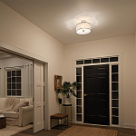 Потолочный светильник с двойным цилиндрическим плафоном из белого стекла и прозрачной органзы Kichler варинант исполнения - 10 | Loft Concept в Санкт-петербурге