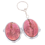 Зеркало брелок складное двухстороннее из натурального камня Родонит Stone Mirrors варинант исполнения - 3 | Loft Concept в Санкт-петербурге