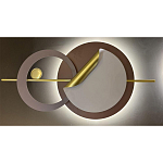 Бра круглое светодиодное в матовых оттенках коричневого и золотого цвета Kosmikos варинант исполнения - 1 | Loft Concept в Санкт-петербурге