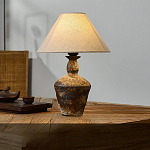 Настольная лампа с керамическим фактурным основанием и тканевым абажуром Eastern Tale варинант исполнения - 5 | Loft Concept в Санкт-петербурге
