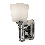 Бра для ванных комнат с белым матовым плафоном квадратной формы на основании цвета хром Feiss варинант исполнения - 1 | Loft Concept в Санкт-петербурге