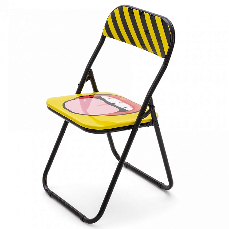 Стул Seletti Folding Chair Tongue Желтый Черный в Санкт-петербурге | Loft Concept 