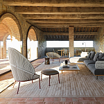 Дизайнерский кофейный стол из дерева с керамической столешницей уличный SWAY Coffee Table варинант исполнения - 9 | Loft Concept в Санкт-петербурге