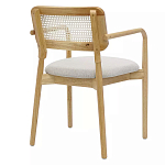 Стул обеденный с мягким сиденьем и спинкой из плетеного ротанга Wood and Textile Chair варинант исполнения - 3 | Loft Concept в Санкт-петербурге