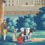 Обои ручная роспись Monuments of Paris Jacquemart on scenic paper варинант исполнения - 1 | Loft Concept в Санкт-петербурге