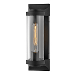 Настенный фонарь в индустриальном стиле с вытянутым цилиндрическим плафоном из прозрачного стекла и черным корпусом Hinkley варинант исполнения - 4 | Loft Concept в Санкт-петербурге