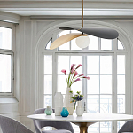 Люстра круглая с 2-мя металлическими абажурами Andromeda варинант исполнения - 7 | Loft Concept в Санкт-петербурге