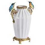 Ваза белого цвета из фарфора с птичкми White Garden варинант исполнения - 2 | Loft Concept в Санкт-петербурге