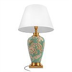 Настольная лампа бирюзовая с цветочным принтом Turquoise Flight варинант исполнения - 3 | Loft Concept в Санкт-петербурге