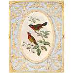 Декоративный постер с изображением птиц в раме с рельефным растительным узором Blooming Birds Poster варинант исполнения - 7 | Loft Concept в Санкт-петербурге