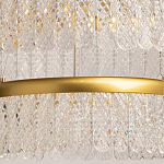 Люстра двухъярусная с золотого цвета и прозрачными подвесками Pettico варинант исполнения - 4 | Loft Concept в Санкт-петербурге