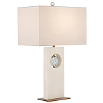 Настольная лампа из мрамора с тканевым прямоугольным абажуром Eternity варинант исполнения - 3 | Loft Concept в Санкт-петербурге