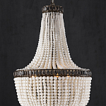 Люстра каплевидной формы декорированная нитями стеклянных бусин молочного цвета Bead threads варинант исполнения - 2 | Loft Concept в Санкт-петербурге