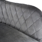 Барный стул со спинкой и подлокотниками на 4-х металлических ножках Douglas Rhombus Серый Велюр варинант исполнения - 4 | Loft Concept в Санкт-петербурге