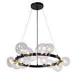 Люстра круглая подвесная с 15-ю прозрачными шарообразными плафонами из стекла Iona chandelier варинант исполнения - 8 | Loft Concept в Санкт-петербурге