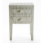 Тумбочка прикроватная White Pearl BEDSIDE CABINET 2 DRAWER варинант исполнения - 1 | Loft Concept в Санкт-петербурге