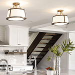 Потолочный светильник со светлым текстильным абажуром Hinkley варинант исполнения - 10 | Loft Concept в Санкт-петербурге