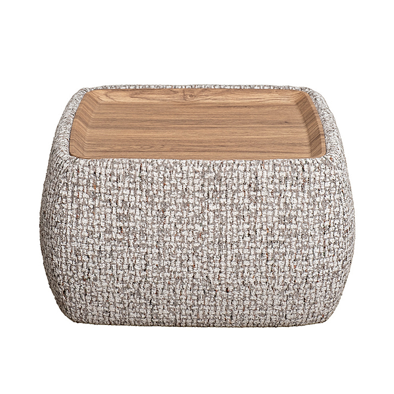 Столик прикроватный мягкий Soft Table from Chenille Древесина Серый в Санкт-петербурге | Loft Concept 