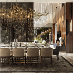 Подвесная люстра в виде ветвей деревьев золотого цвета с прозрачными подвесками-каплями 10 и 14 ламп Droplet Chandelier варинант исполнения - 7 | Loft Concept в Санкт-петербурге