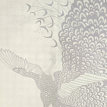 Обои ручная роспись в стиле Арт-деко Whistler Peacocks Special Colourway on 12 Carat White Gold gilded silk варинант исполнения - 2 | Loft Concept в Санкт-петербурге