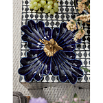 Менажница темно-синяя фарфоровая с бронзовой фигуркой ангела Eden Garden варинант исполнения - 3 | Loft Concept в Санкт-петербурге