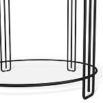 Стол журнальный круглый со столешницей из стекла Gold and Black Marble варинант исполнения - 4 | Loft Concept в Санкт-петербурге