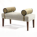 Банкетка Banquette PIED DE POULE с принтом гусиная лапка и бежевыми подлокотниками  варинант исполнения - 2 | Loft Concept в Санкт-петербурге