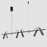 Люстра с 8-ю цилиндрическими плафонами на магнитном креплении и черным металлическим основанием Bronze Concert варинант исполнения - 2 | Loft Concept в Санкт-петербурге