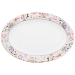 Сервиз столовый из фарфора белый с цветочным принтом на 6 персон 23 предмета Flower Porcelain Collection варинант исполнения - 2 | Loft Concept в Санкт-петербурге