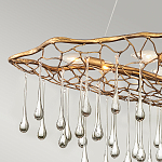 Люстра подвесная золотого цвета с металлическим сетчатым основанием и стеклянными каплевидными подвесками Hinkley варинант исполнения - 10 | Loft Concept в Санкт-петербурге