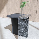 Slice журнальный столик из мрамора и массива дуба варинант исполнения - 1 | Loft Concept в Санкт-петербурге