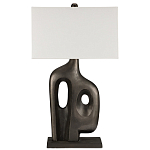 Настольная лампа с прямоугольным тканевым абажуром на фигурном каркасе Brutilist  варинант исполнения - 4 | Loft Concept в Санкт-петербурге