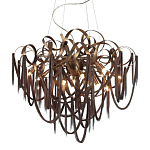 Люстра подвесная с объемной композицией из скрученных лент и металлических цепочек Atlantis Chain варинант исполнения - 1 | Loft Concept в Санкт-петербурге