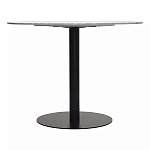 Круглый обеденный стол с белой мраморной столешницей White Tabletop on Black Base варинант исполнения - 4 | Loft Concept в Санкт-петербурге