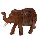 Статуэтка из дерева суар в виде слона в традиционном облачении Little Elephant варинант исполнения - 1 | Loft Concept в Санкт-петербурге